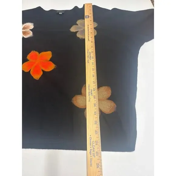 Aaeda Felted Floral Dolman Sleeve Sweater Embroidered Size Large Whimsical - Picture 10 of 12